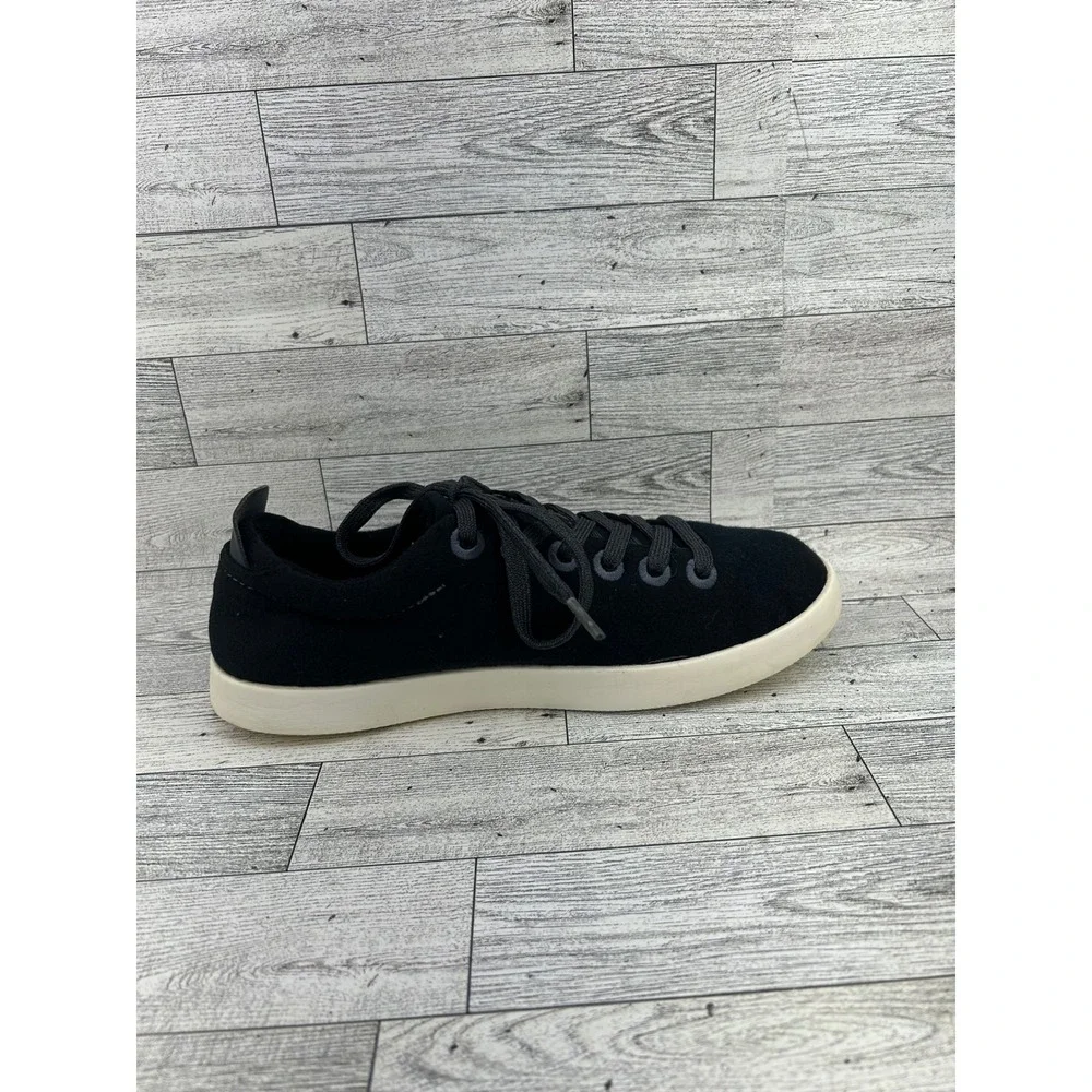 Allbirds Wool Pipers Women Sz 9 Black Merino Wool Low Top Sneakers Cream Sole
